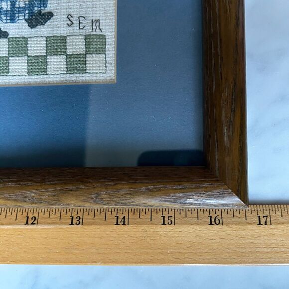 Cross Stitch Farm Boy Girl Sheep Sandi Gore Evans Finished Framed 16.5 x 12.25 - Picture 6 of 7